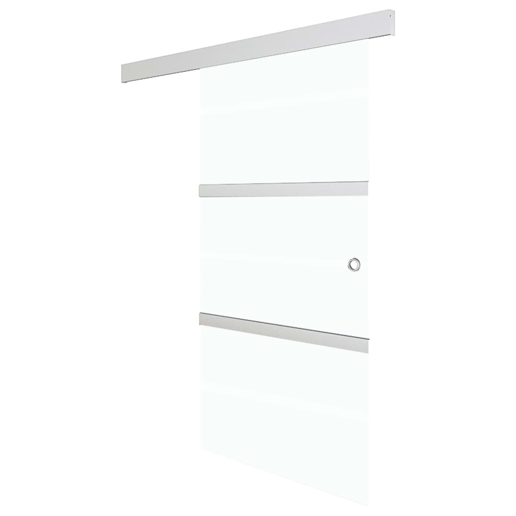 Ezüst esg üveg és alumínium tolóajtó puha ütközőkkel 76x205 cm