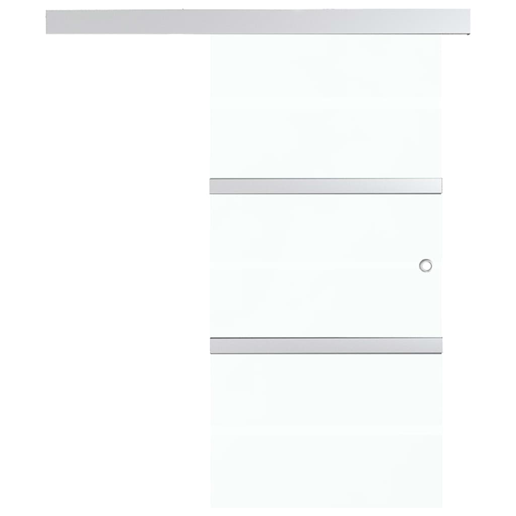 Ezüst esg üveg és alumínium tolóajtó puha ütközőkkel 76x205 cm
