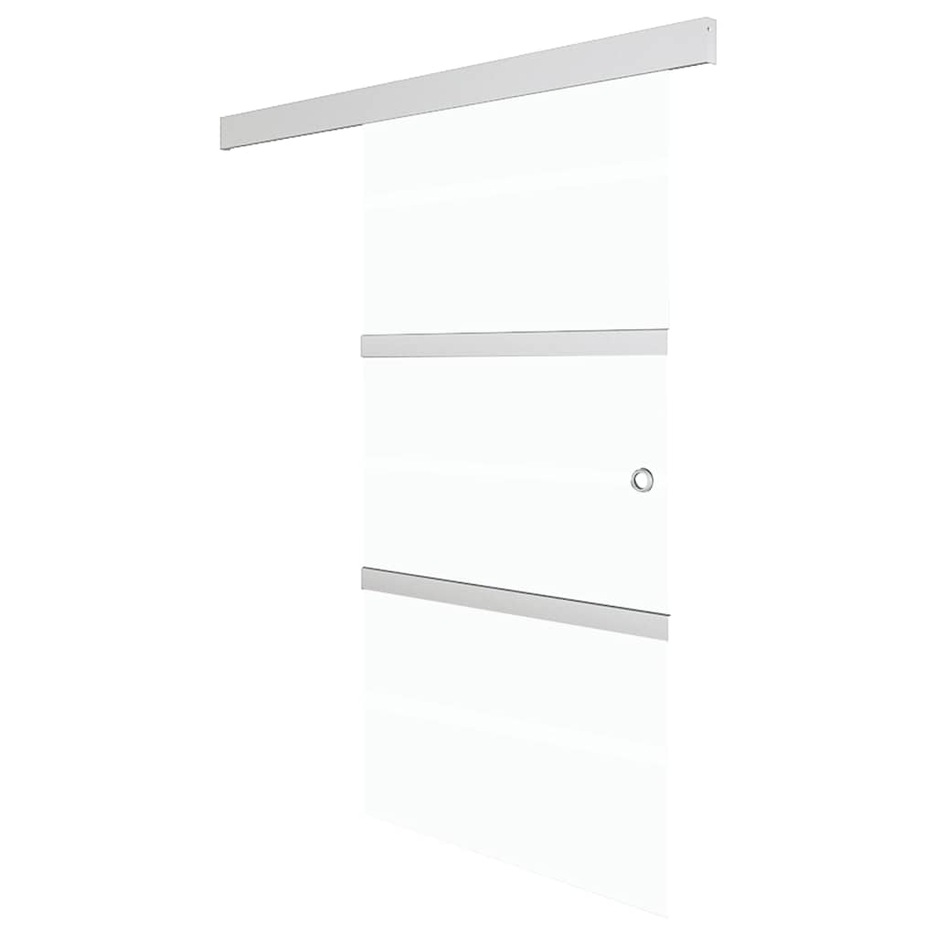 Ezüst esg üveg és alumínium tolóajtó puha ütközőkkel 90x205 cm