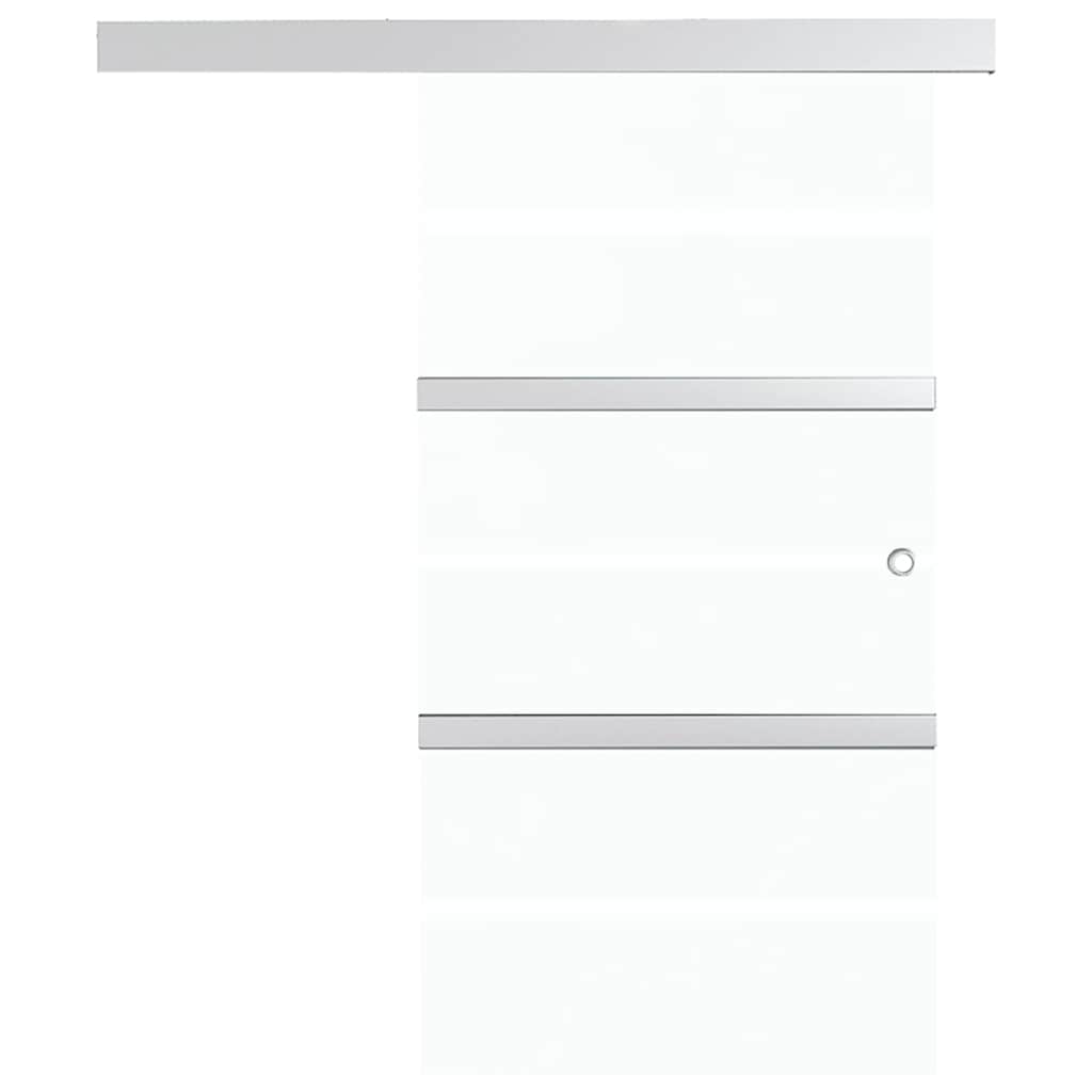 Ezüst esg üveg és alumínium tolóajtó puha ütközőkkel 90x205 cm
