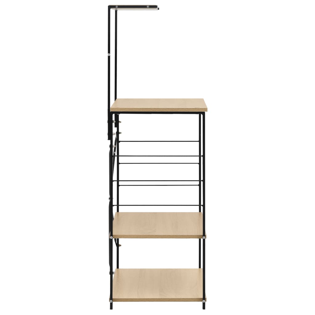 Fekete-tölgyszínű forgácslap mikrosütő szekrény 60x39,6x123 cm