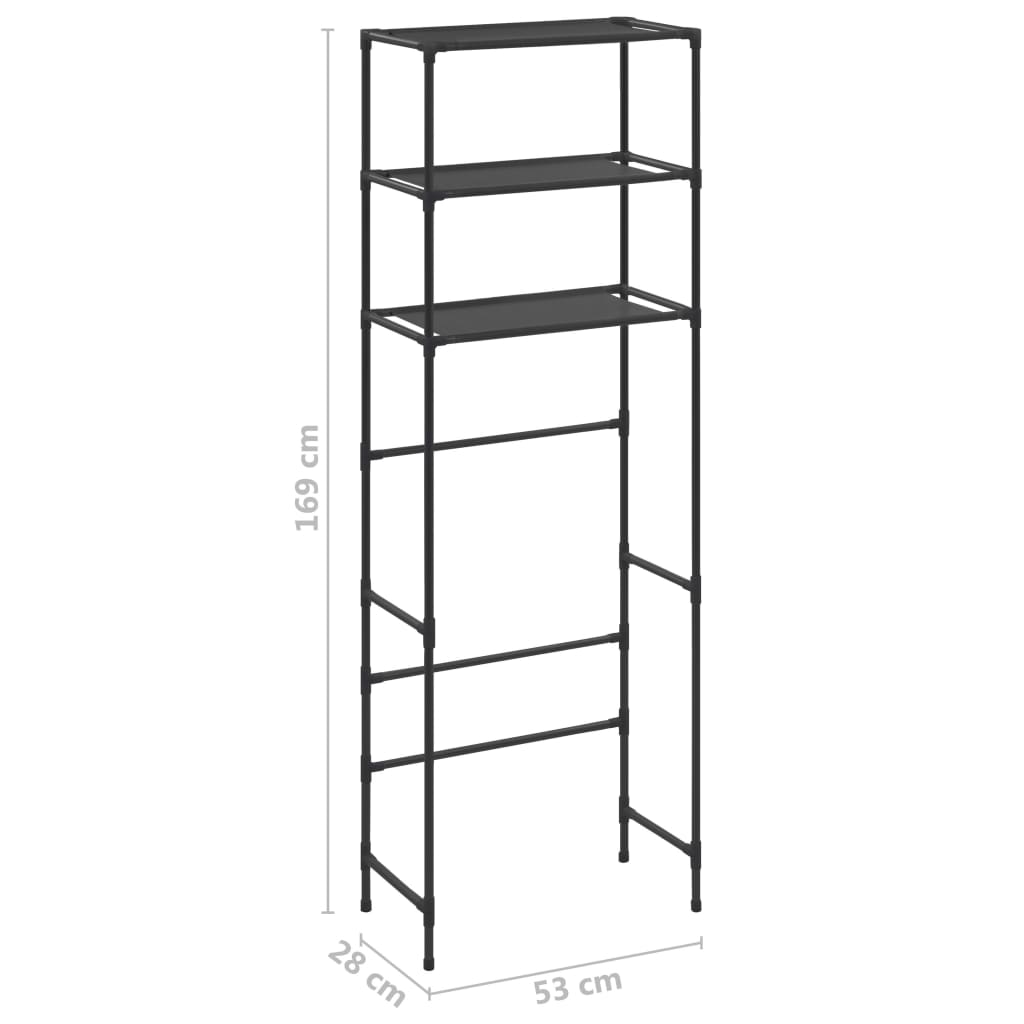 3 szintes fekete wc feletti tárolóállvány 53 x 28 x 169 cm 3 szintes fekete wc feletti tárolóállvány 53 x 28 x 169 cm