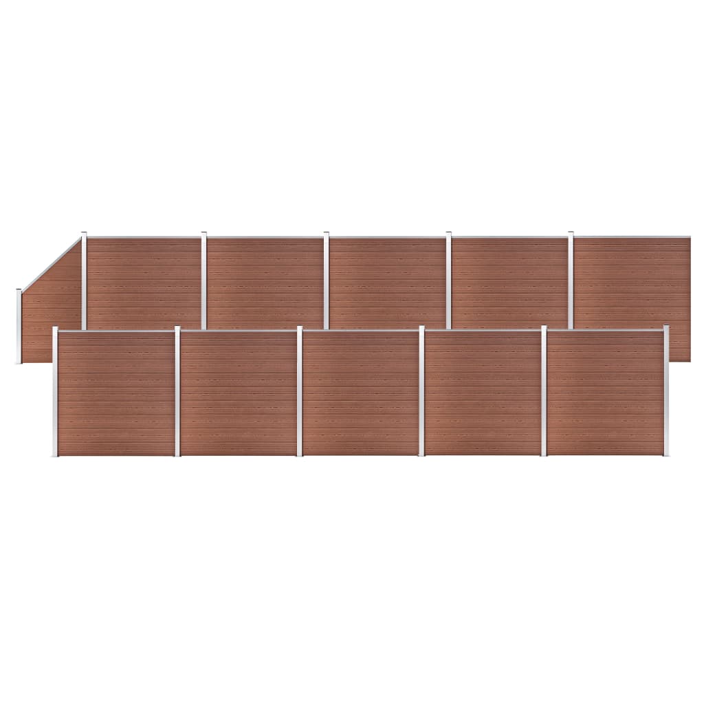 10 négyszögletes és 1 ferde barna wpc kerítéselem 1830 x 186 cm 10 négyszögletes és 1 ferde barna wpc kerítéselem 1830 x 186 cm