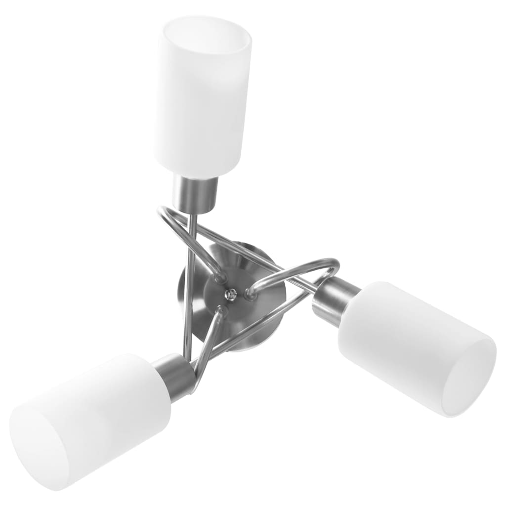 Fehér kerámia lámpaernyős mennyezeti lámpa 3 db e14-es izzóhoz