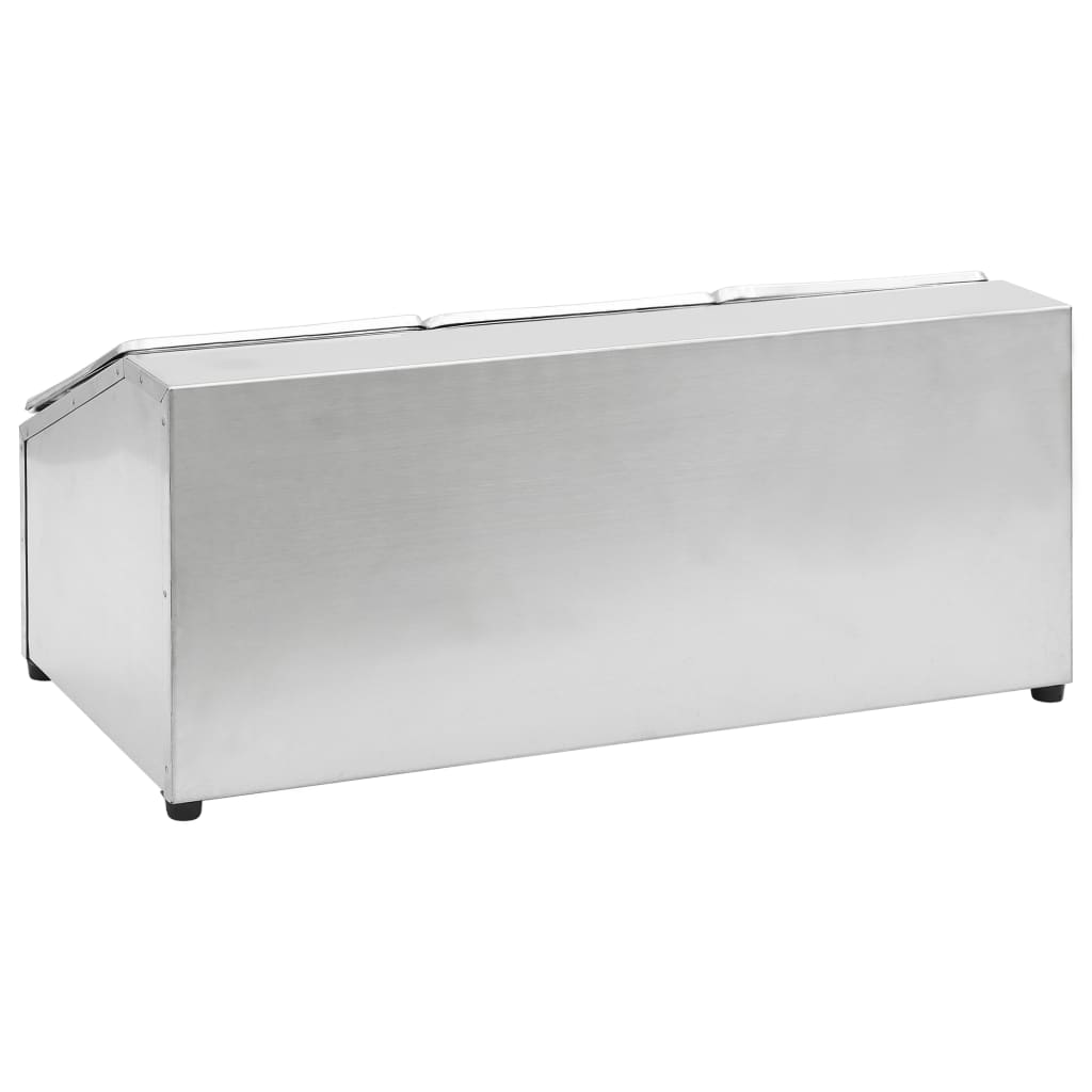 Rozsdamentes acél gastronorm tároló 3 db gn 1/6-os edénnyel