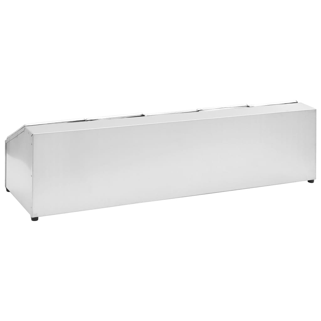 Rozsdamentes acél gasztronorm tároló 5 db gn 1/6-os edénnyel
