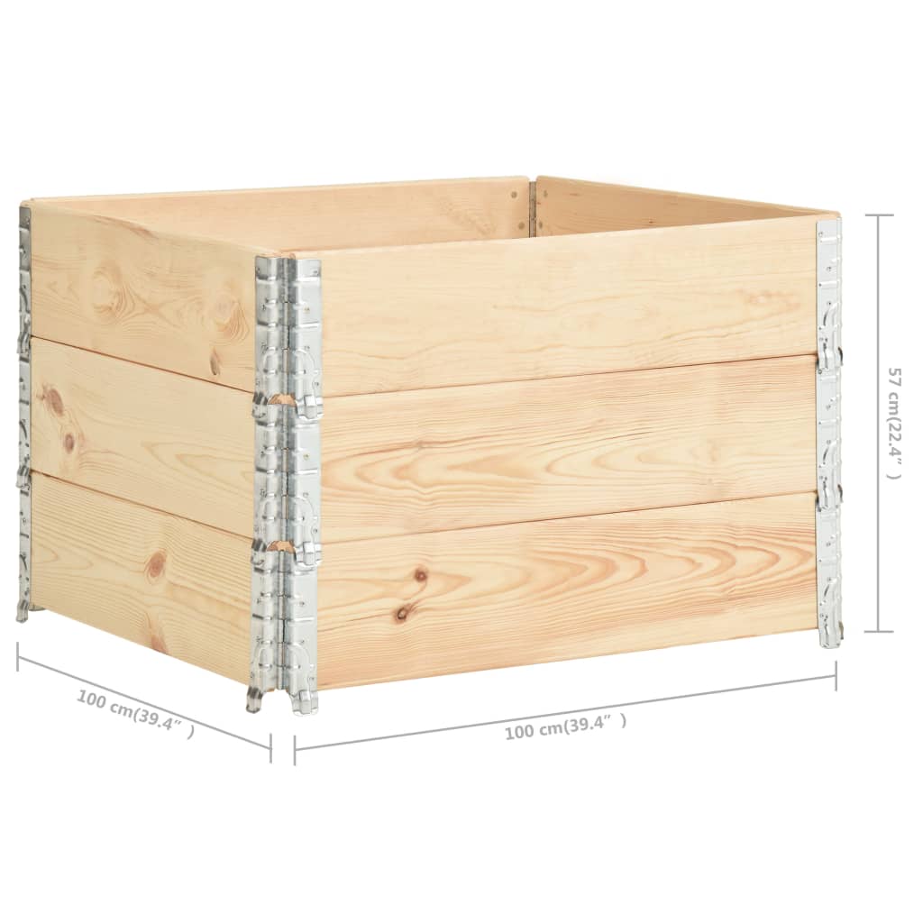 3 db tömör fenyőfa raklapmagasító 100 x 100 cm