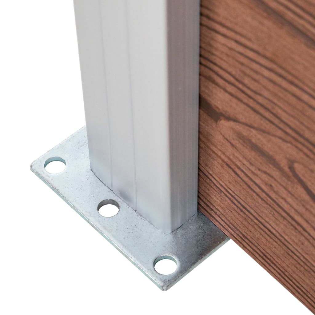 1 négyszögletes és 1 ferde barna wpc kerítéselem 273 x 186 cm