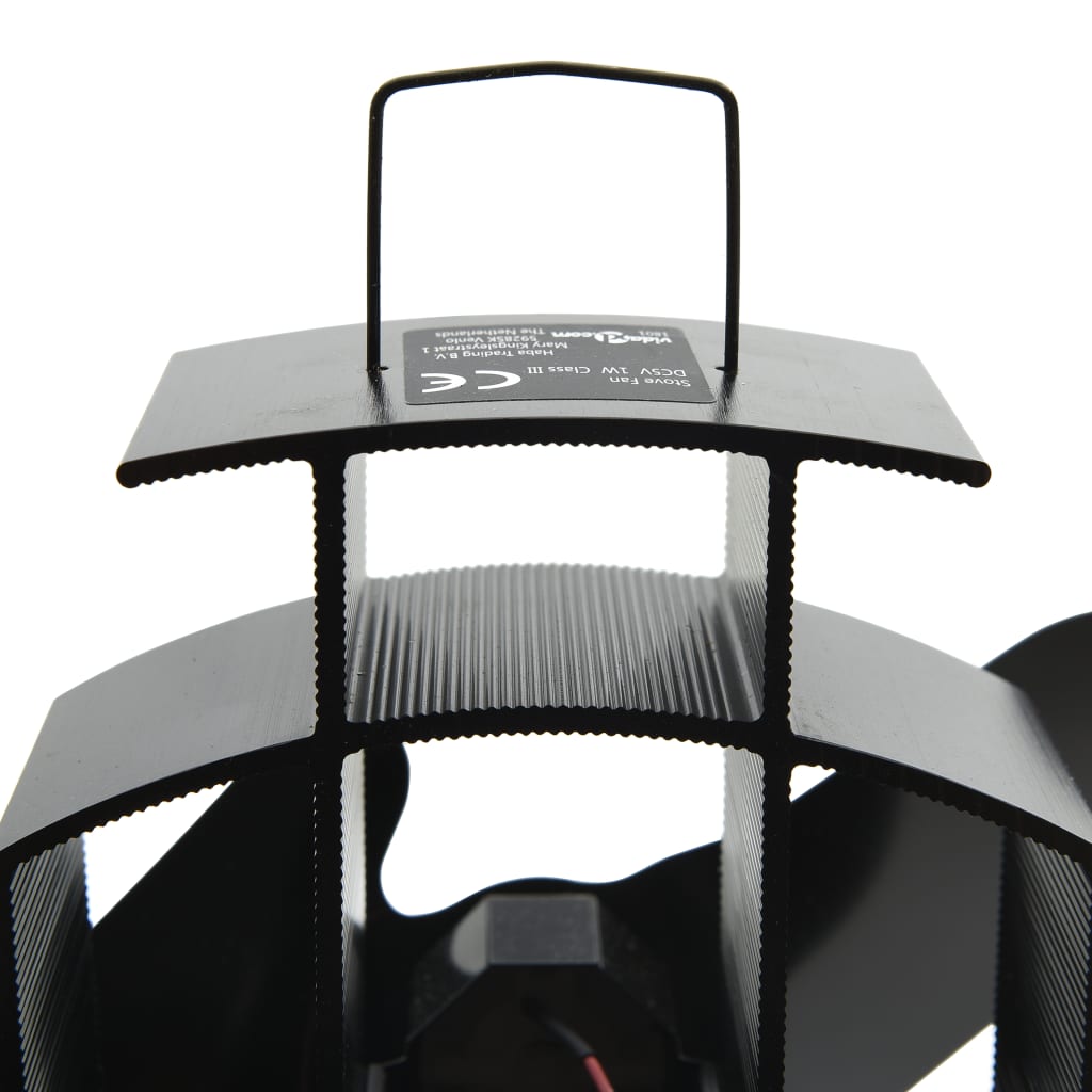 Fekete hővel meghajtott kétlapátos kandalló ventilátor