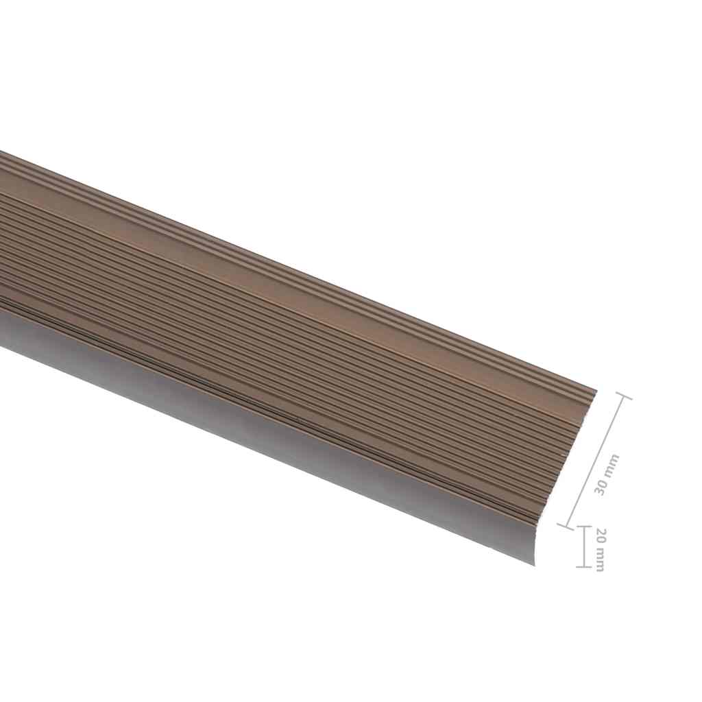 5 db barna l-alakú alumínium lépcsőélvédő 90 cm