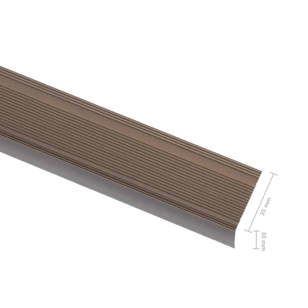 5 db barna l-alakú alumínium lépcsőélvédő 90 cm