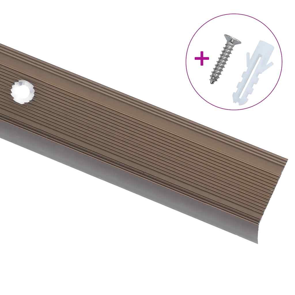 15 db barna l-alakú alumínium lépcsőélvédő 90 cm