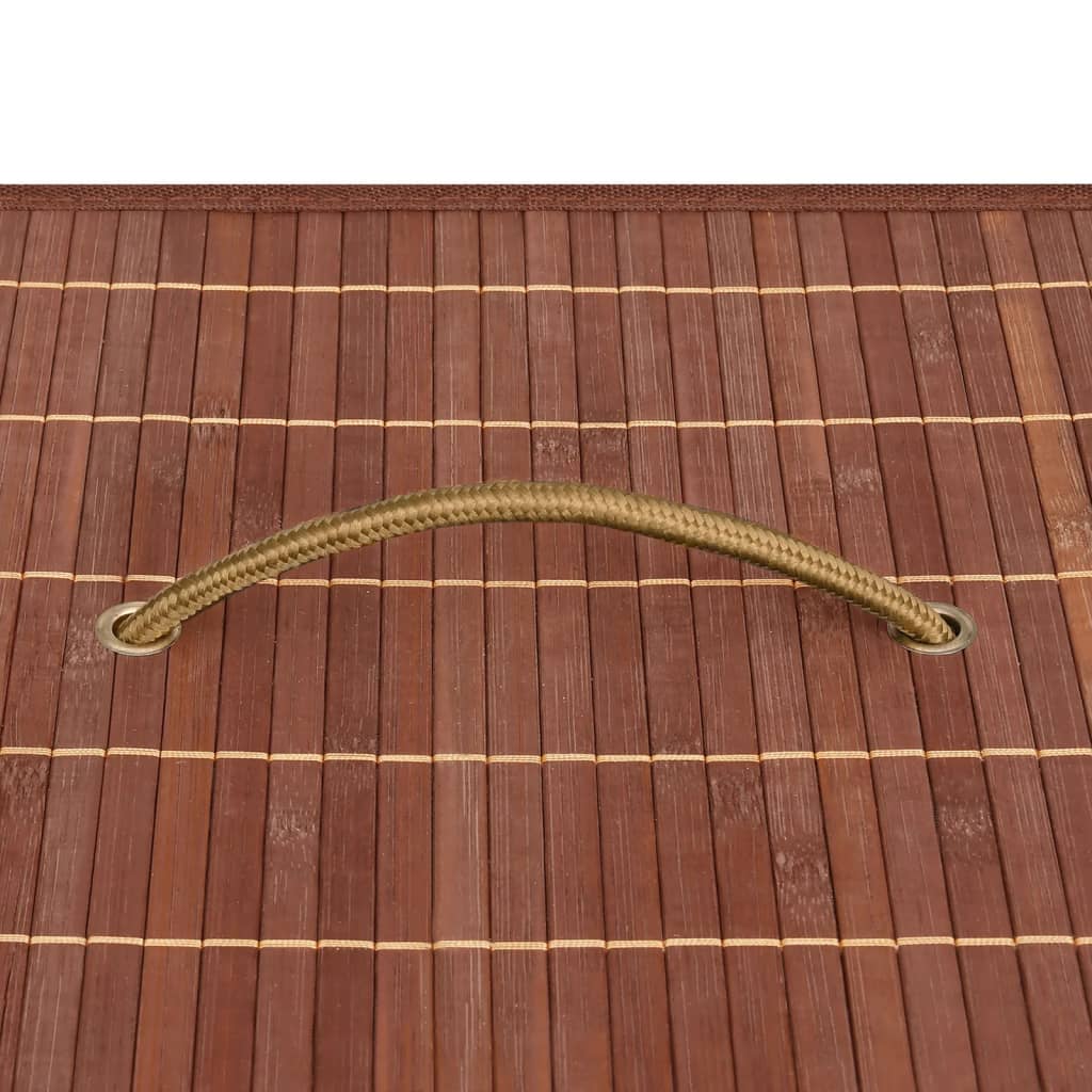 Barna bambusz szennyestartó kosár 2 résszel 72 l