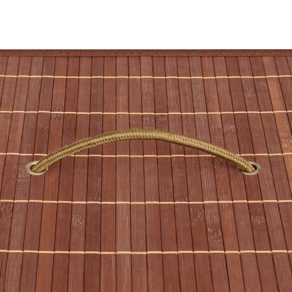 Barna bambusz szennyestartó kosár 2 résszel 100 l