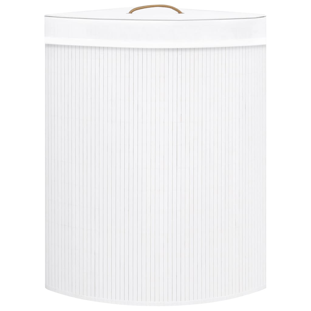 Fehér sarok bambusz szennyestartó kosár 60 l