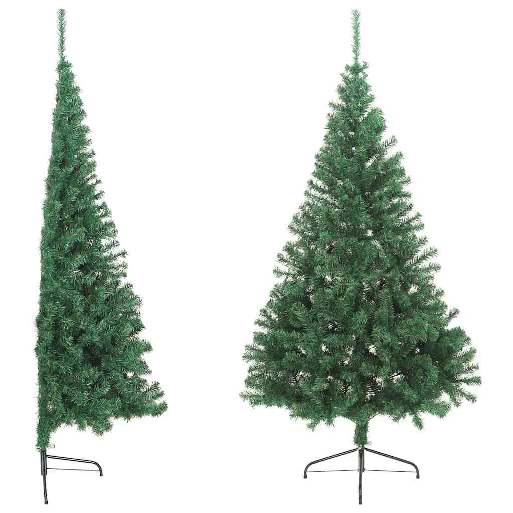 Zöld pvc fél műkarácsonyfa állvánnyal 180 cm