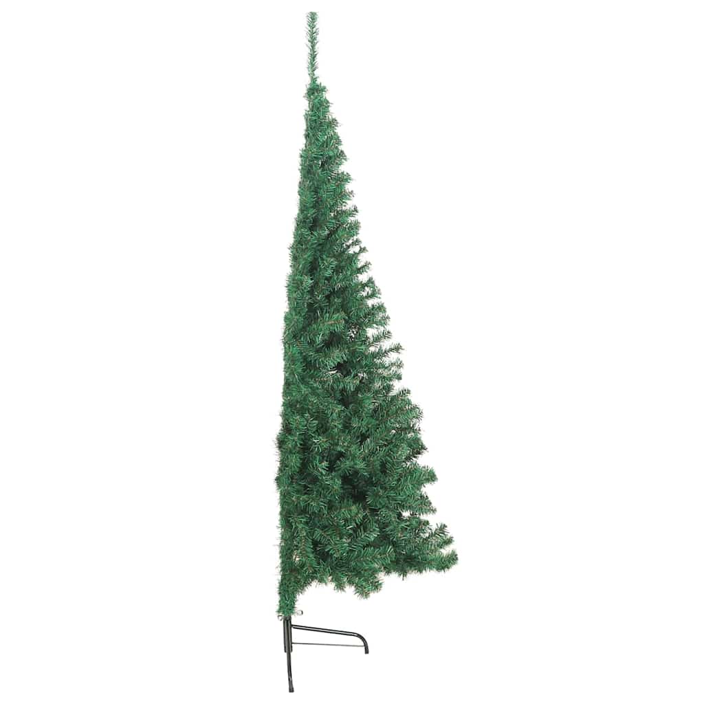 Zöld pvc fél műkarácsonyfa állvánnyal 180 cm