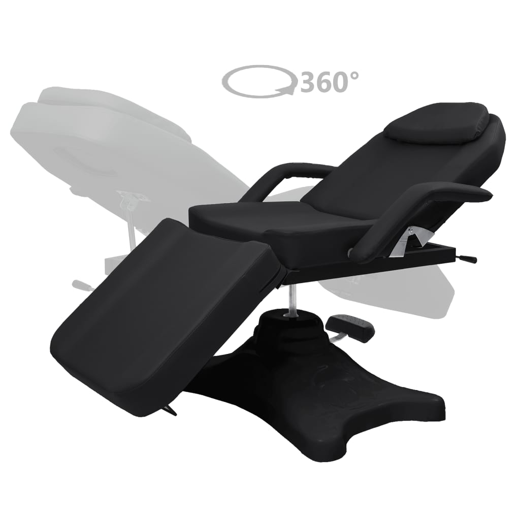Fekete masszázsasztal 180 x 62 x (86,5-118) cm