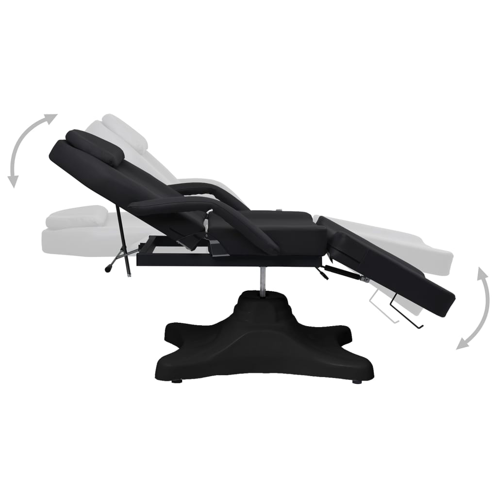 Fekete masszázsasztal 180 x 62 x (86,5-118) cm