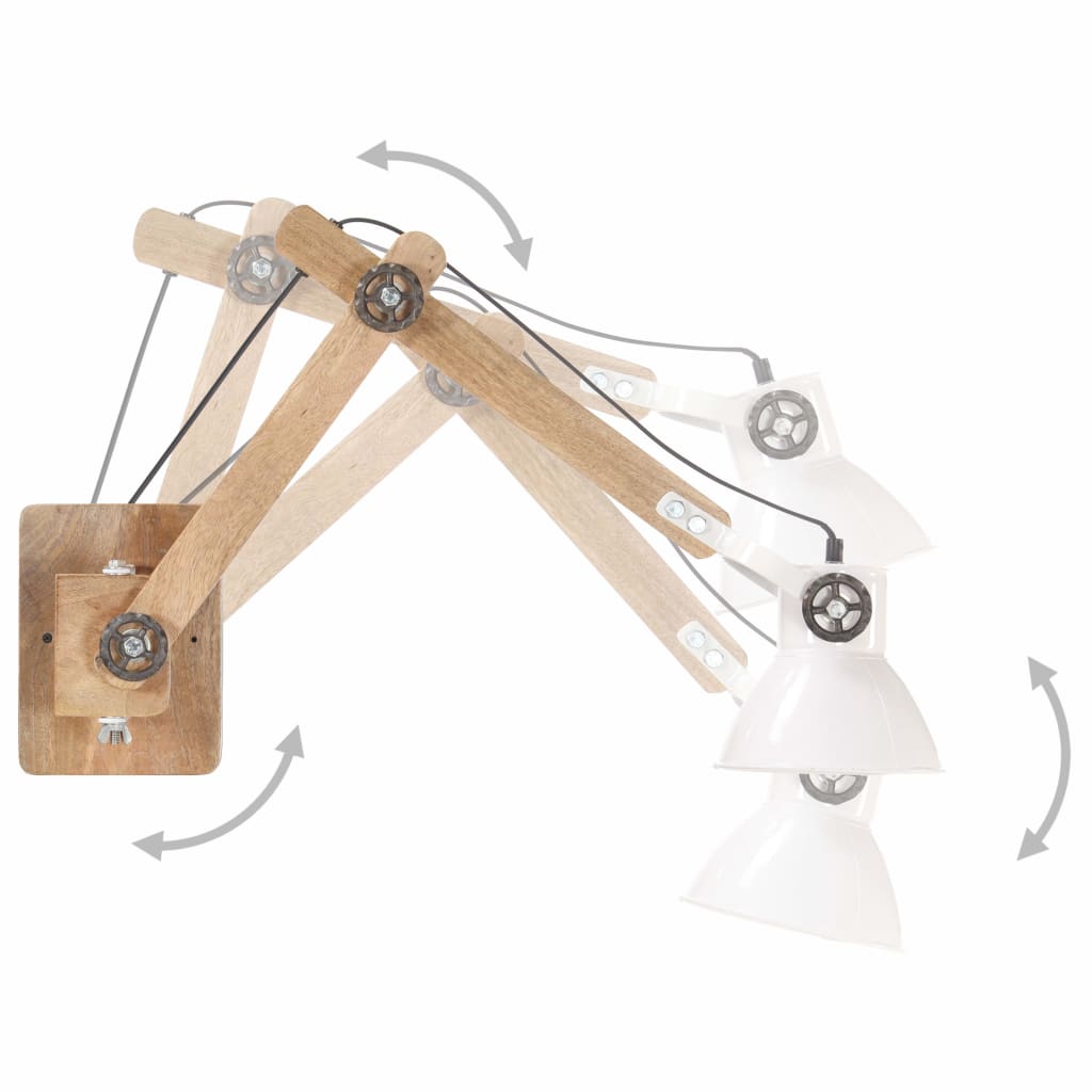 Kerek fehér ipari stílusú falilámpa e27