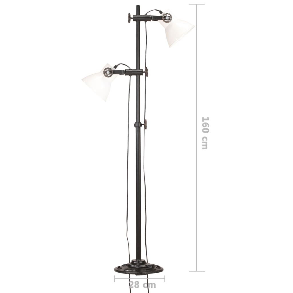 Öntött vas állólámpa 2 db fehér lámpaernyővel e27