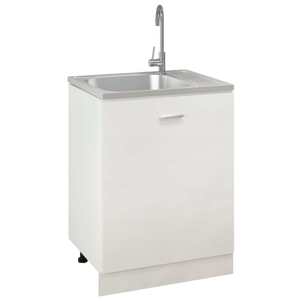 Ezüstszínű rozsdamentes acél mosogató lefolyóval 500x600x155mm