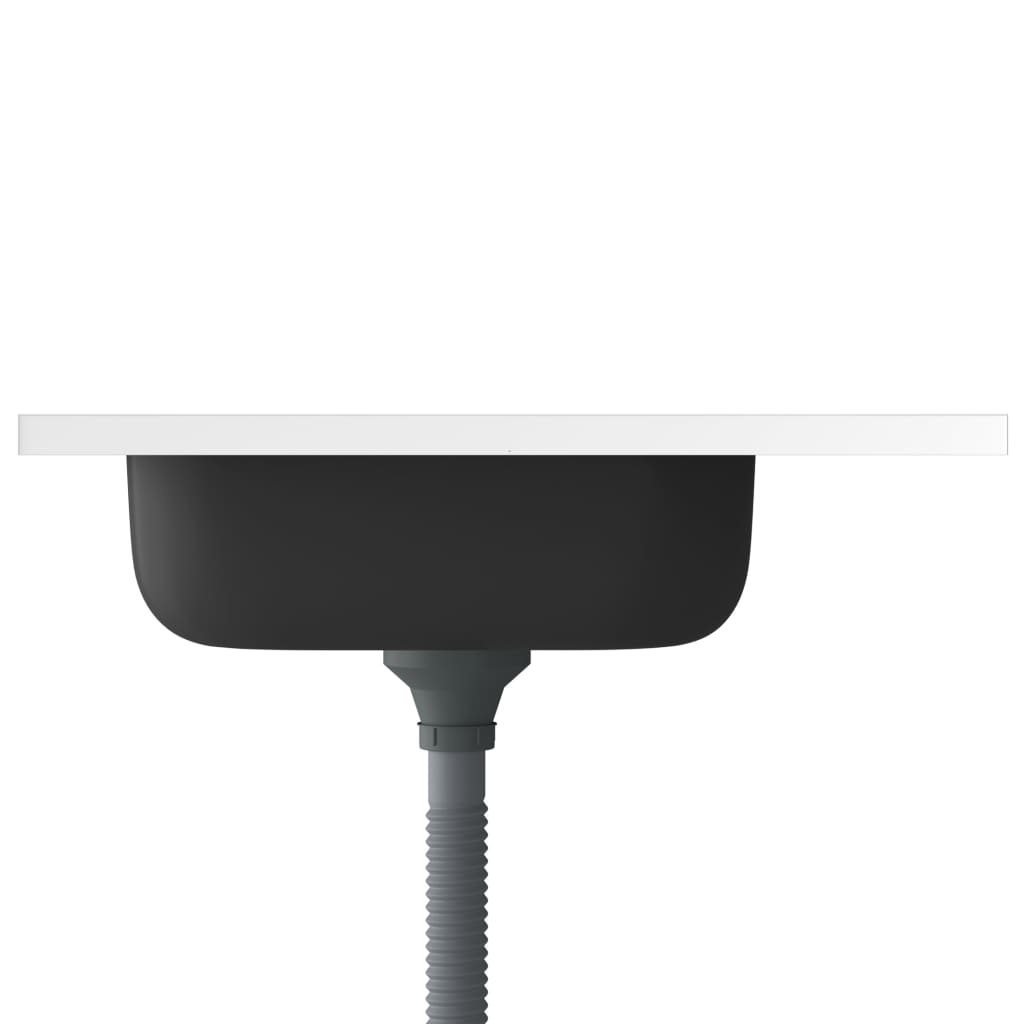 Ezüstszínű rozsdamentes acél mosogató lefolyóval 600x600x155mm