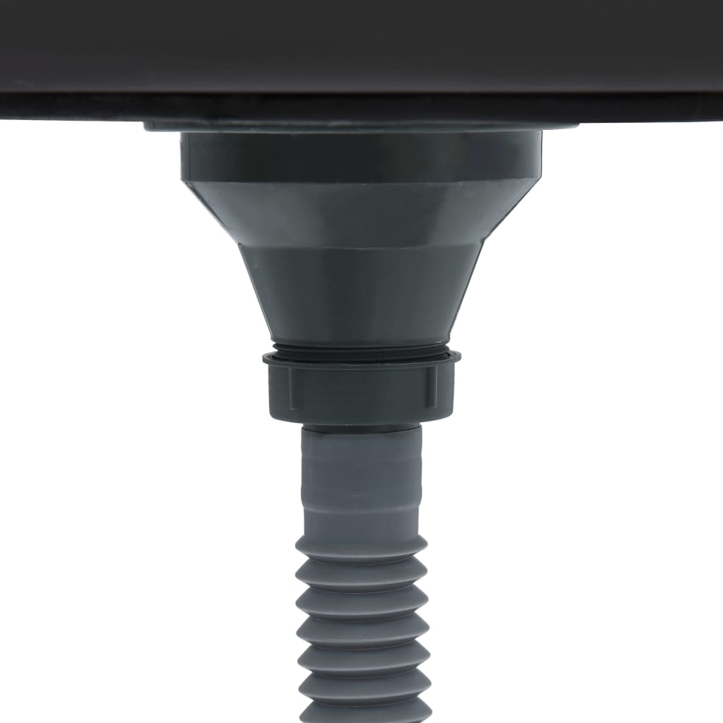 Ezüstszínű rozsdamentes acél mosogató lefolyóval 600x600x155mm