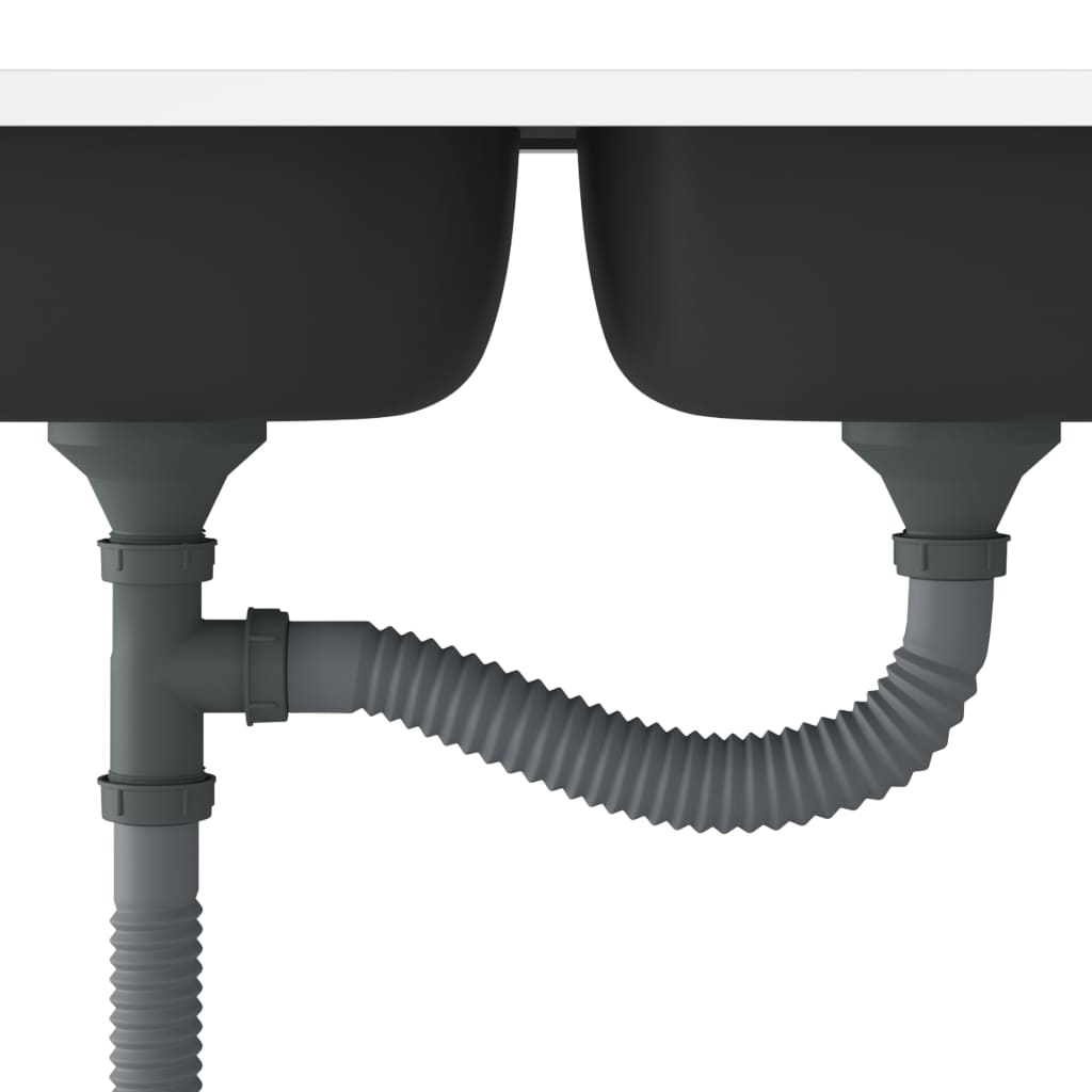 Ezüst rozsdamentes acél dupla konyhamosogató 800 x 600 x 155 mm