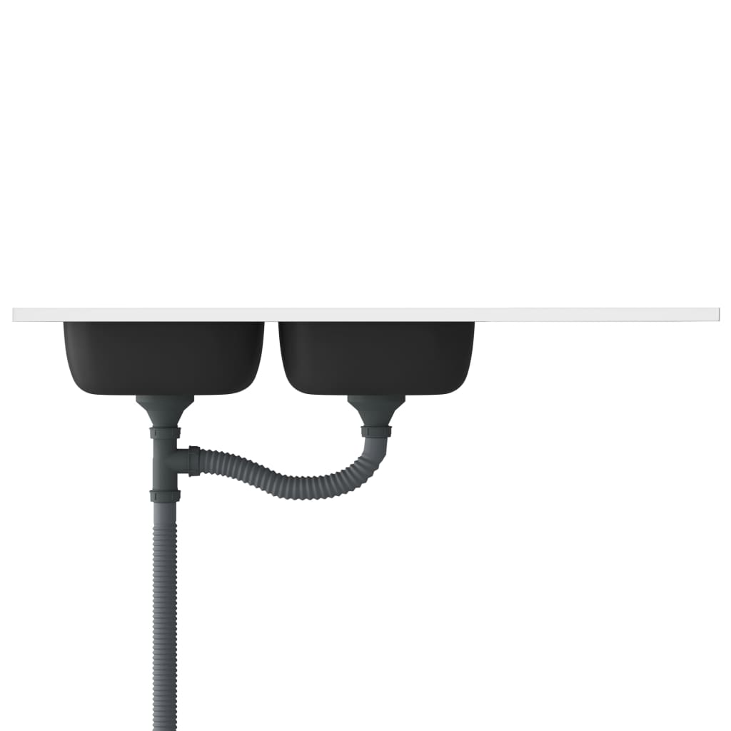 Ezüst rozsdamentes acél kétmedencés mosogató 1200x500x155 mm