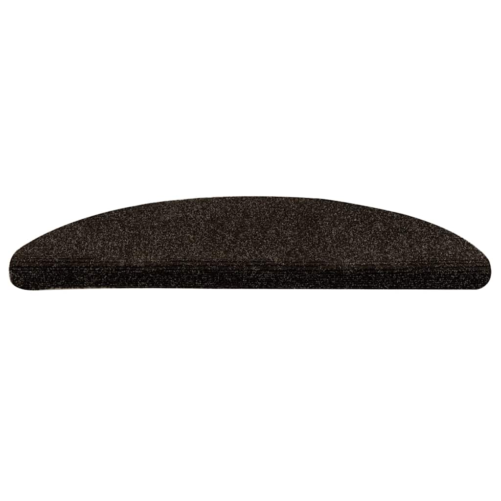 15 db öntapadós lépcsőszőnyeg 56 x 17 x 3 cm sötétbarna félkör alakú