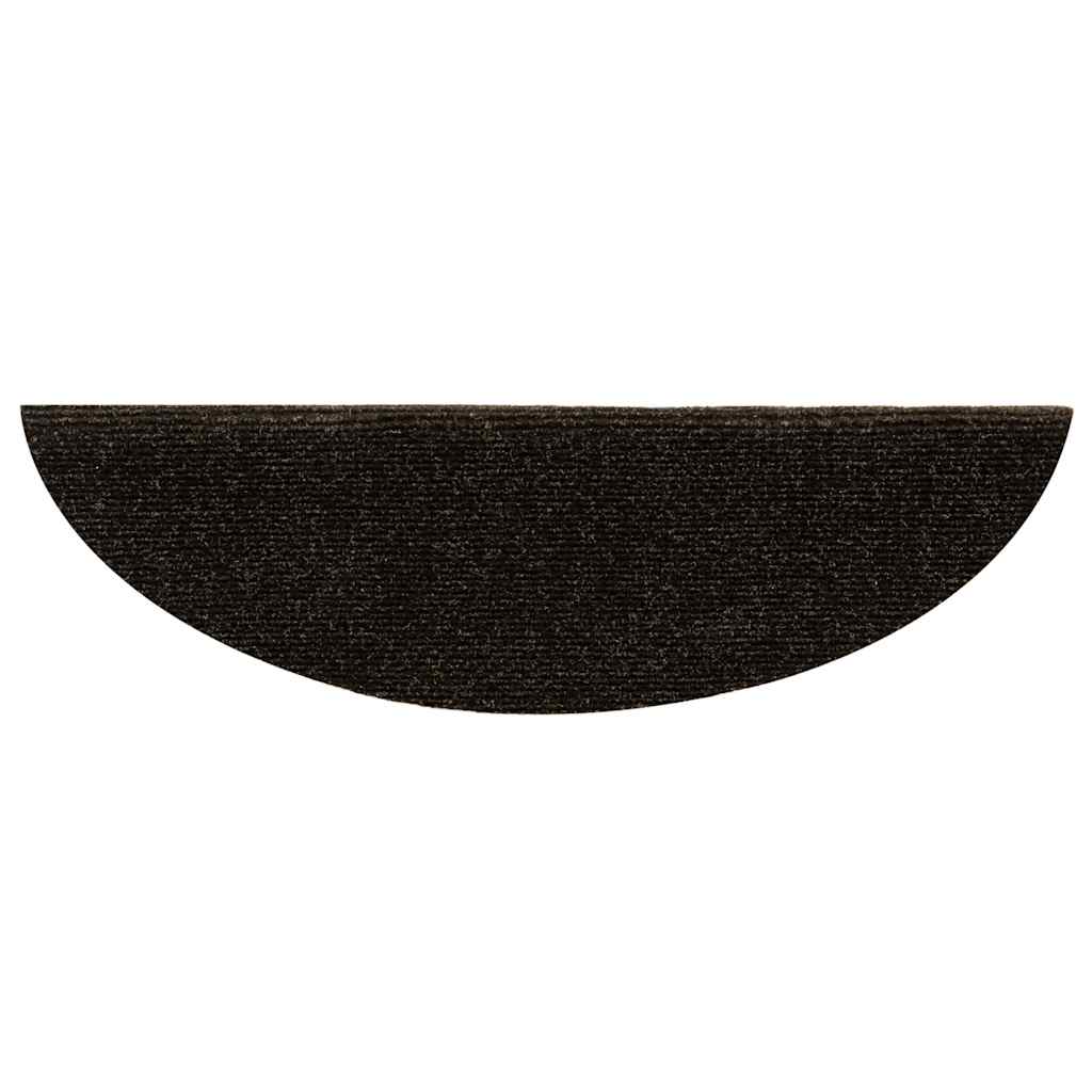 15 db öntapadós lépcsőszőnyeg 56 x 17 x 3 cm sötétbarna félkör alakú