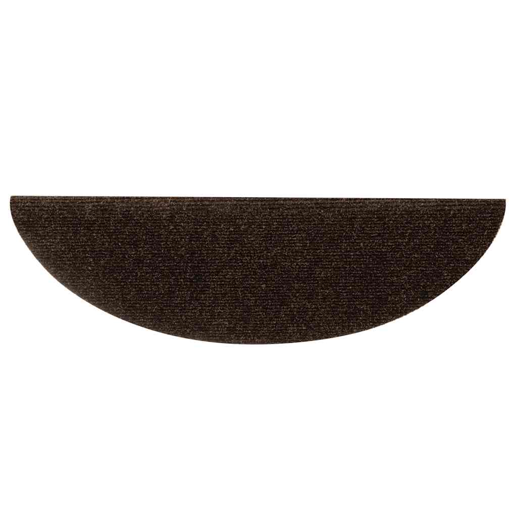 15 db öntapadós lépcsőszőnyeg 56 x 17 x 3 cm barna félkör alakú