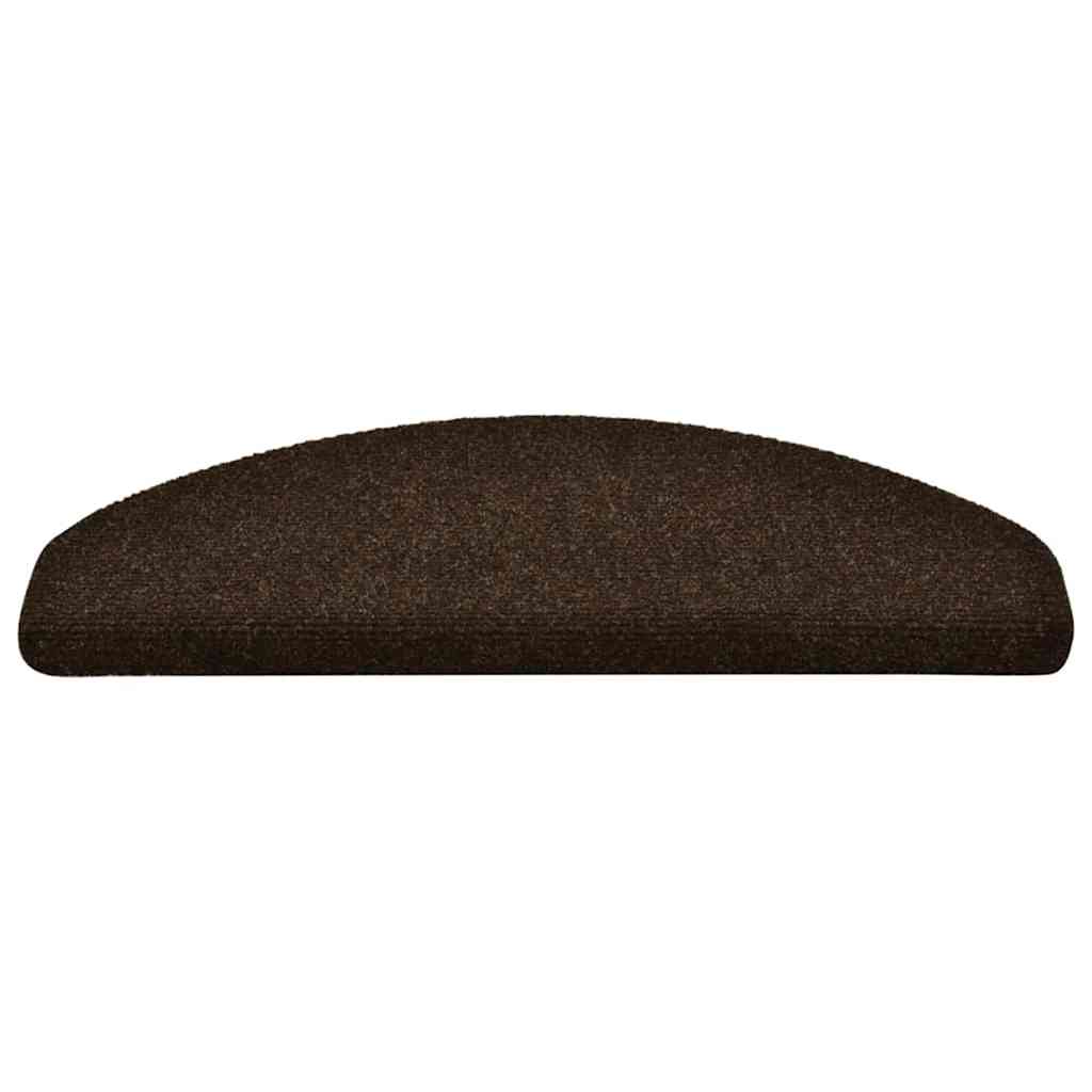 15 db öntapadós lépcsőszőnyeg 65 x 21 x 4 cm barna félkör alakú nagy