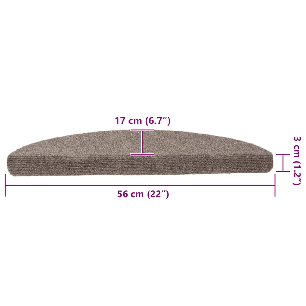 15 db öntapadós lépcsőszőnyeg 56 x 17 x 3 cm bézs félkör alakú