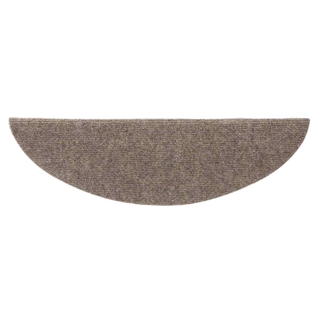 15 db öntapadós lépcsőszőnyeg 65 x 21 x 4 cm bézs félkör alakú nagy