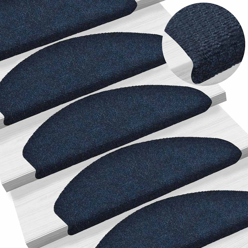 15 db öntapadós lépcsőszőnyeg 65 x 21 x 4 cm sötétkék félkör alakú nagy