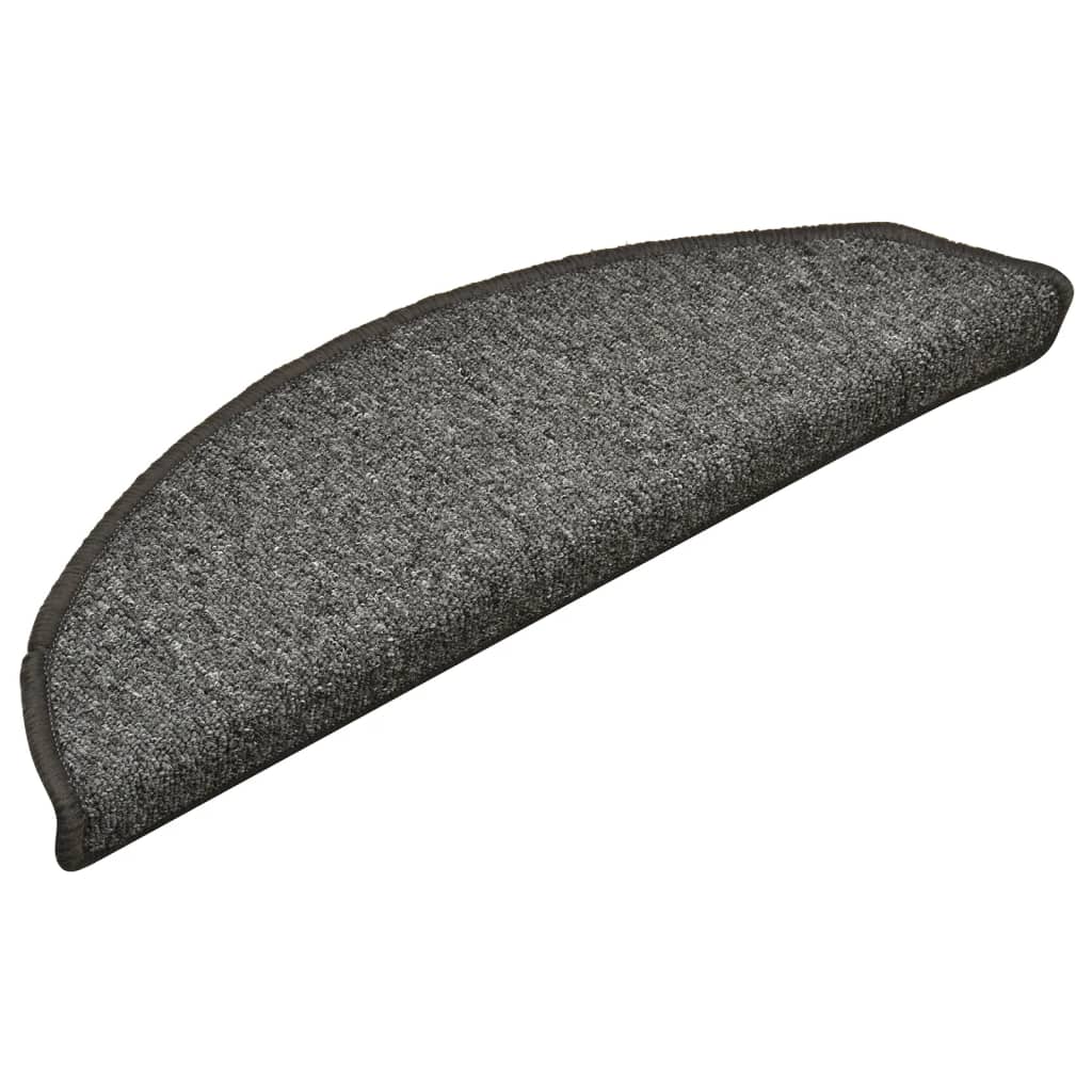 15 db sötétszürke félkör alakú lépcsőszőnyeg 56 x 17 x 3 cm