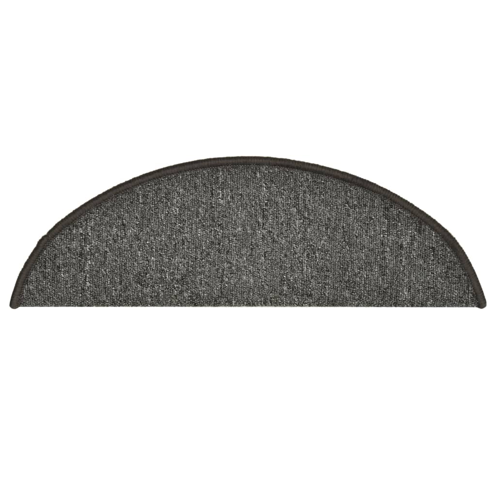 15 db sötétszürke félkör alakú lépcsőszőnyeg 56 x 17 x 3 cm