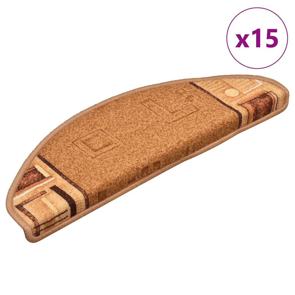 15 db bézs öntapadó lépcsőszőnyeg 65 x 21 x 4 cm