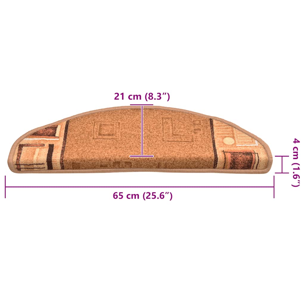 15 db bézs öntapadó lépcsőszőnyeg 65 x 21 x 4 cm