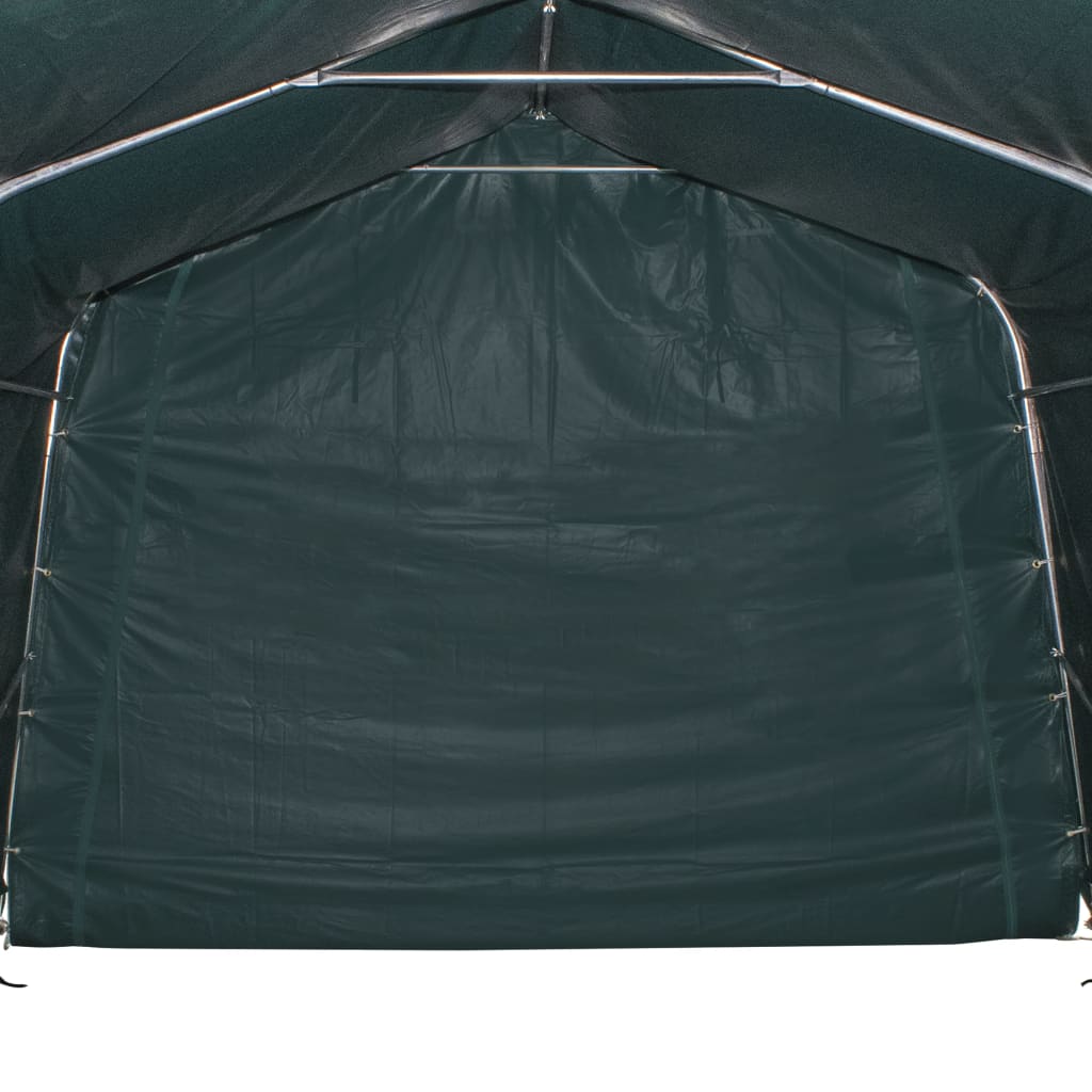 Sötétzöld elmozdítható pvc állattartó sátor 550 g/m² 3,3x3,2 m