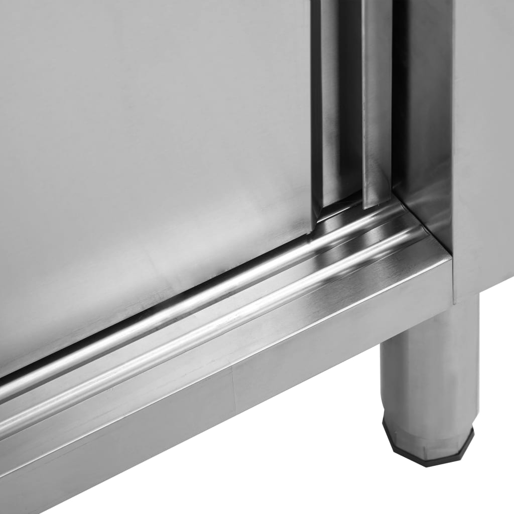 2db rozsdamentes acél munkaasztal tolóajtókkal 240x50x(95-97)cm 2db rozsdamentes acél munkaasztal tolóajtókkal 240x50x(95-97)cm