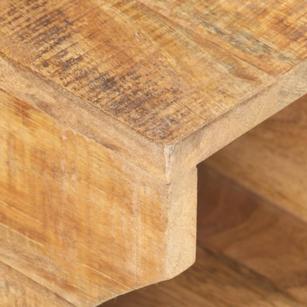 Falra szerelhető tömör nyers mangófa kerékpártartó 35x25x25 cm