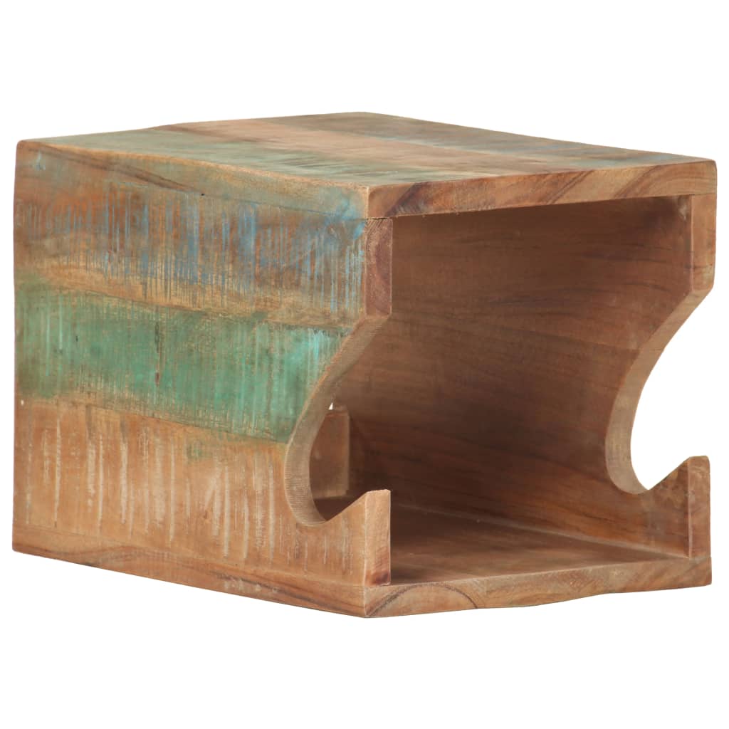 Falra szerelhető újrahasznosított fa kerékpártartó 35x25x25 cm