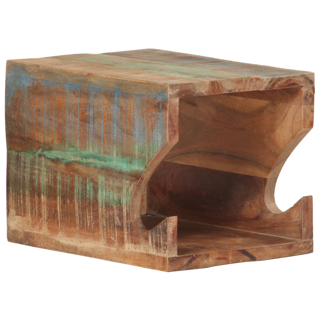 Falra szerelhető újrahasznosított fa kerékpártartó 35x25x25 cm