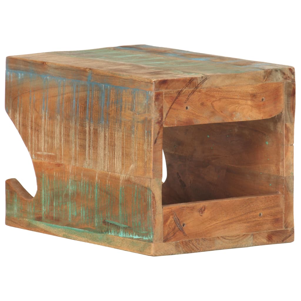 Falra szerelhető újrahasznosított fa kerékpártartó 35x25x25 cm