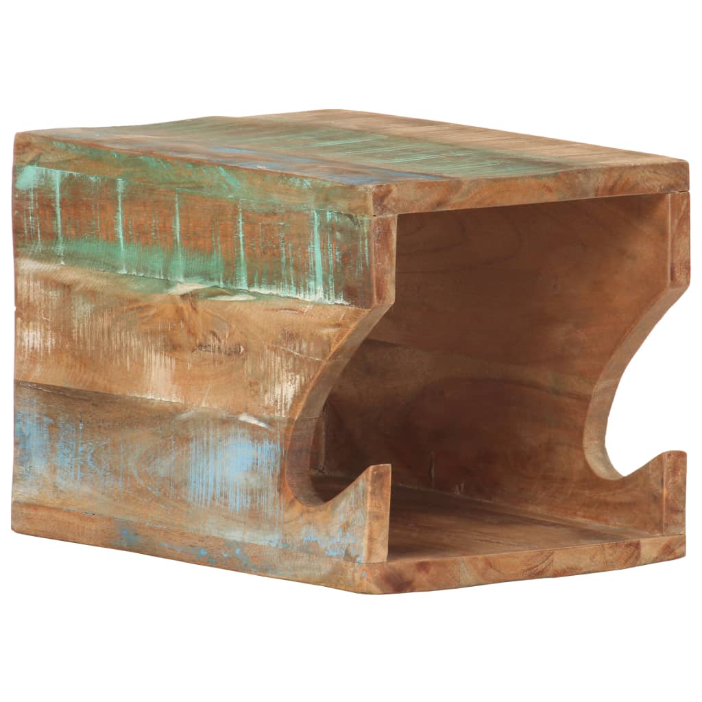 Falra szerelhető újrahasznosított fa kerékpártartó 35x25x25 cm