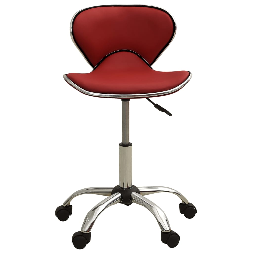 323679 salon spa stool wine red faux leather