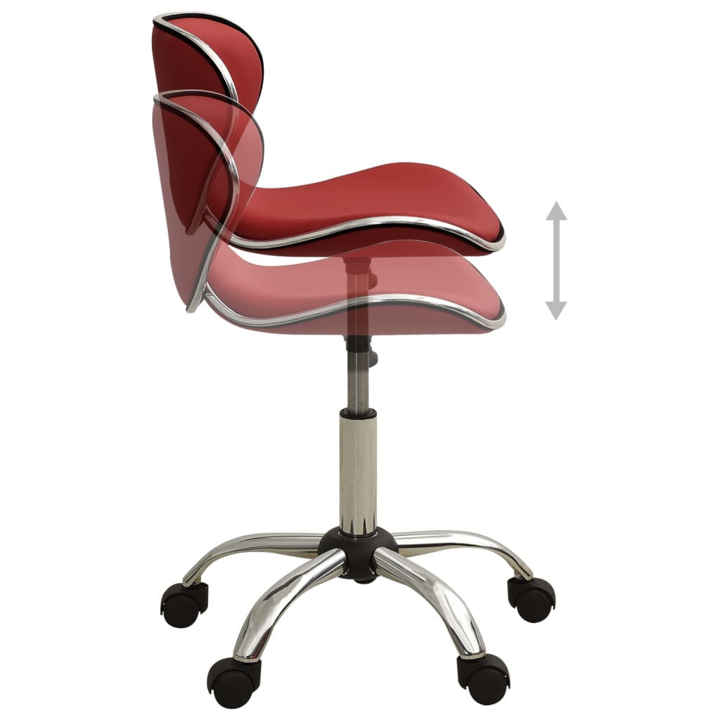 323679 salon spa stool wine red faux leather